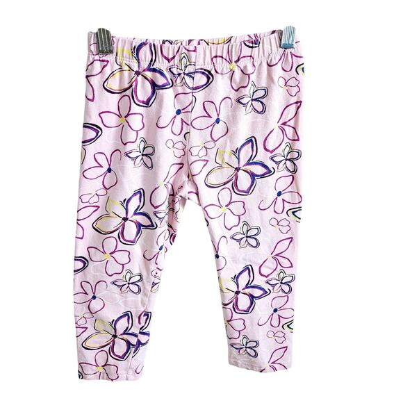 There Abouts Girls XS 6 Leggings Doodle Flower All Over Print Pink Purple Girlie - Picture 1 of 4